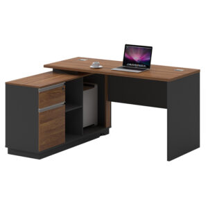 Professional left corner office desk Oscar Argos The Classic walnut-anthracite 160x140x76cm