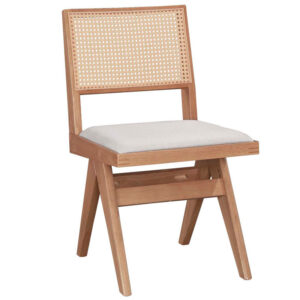 Winslow chair Argos The Classic wood rubberwood light walnut-pvc natural rattan-fabric gray
