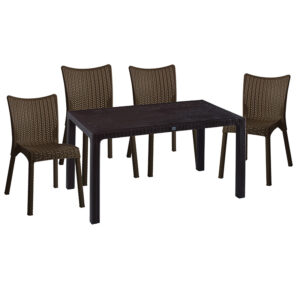 Dining set Explore-Confident Argos The Classic set 5pieces PP brown 150x90x73.5cm