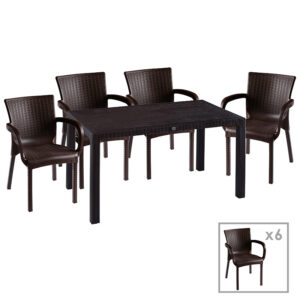 253 000050 Dining set Explore-Festive Argos The Classic set 7pieces PP brown 150x90x73.5cm