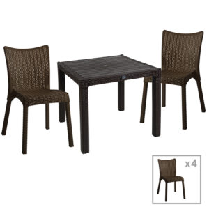 Dining set Explore-Confident Argos The Classic set 5pieces PP brown 90x90x73.5cm