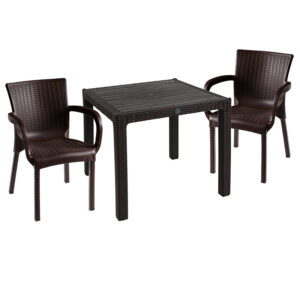 253 000054 Dining set Explore-Festive Argos The Classic set 3pieces PP brown 90x90x73.5cm