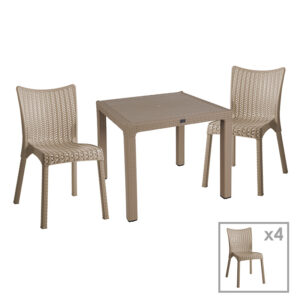 Dining set Explore-Confident Argos The Classic set 5pieces PP cappuccino 90x90x73,5cm