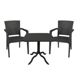 253 000083 Dining set Icon-Halcyon Argos The Classic set 3pieces PP dark grey 80x80x74,5cm
