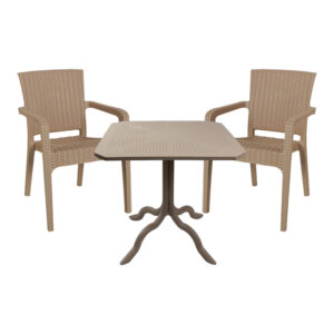 Dining table Icoan-Halcyon Argos The Classic set of 3 pieces PP in cappuccino color