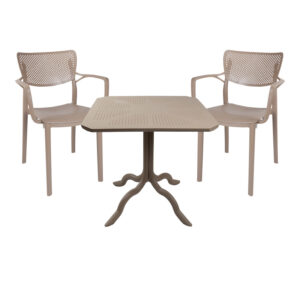 Dining table Icon-Frontline Argos The Classic set of 3 pieces PP in cappuccino color