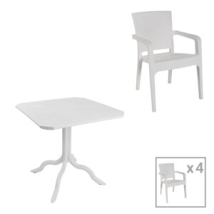 Dining table Icon-Halcyon Argos The Classic set of 5 pieces PP in white shade