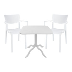 Dining table Icon-Fontline Argos The Classic set of 3 pieces PP in white shade