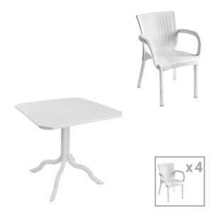 253 000113 Dining table Icon-Festive Argos The Classic set of 5 pieces PP in white shade