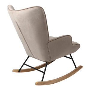 255 000028 1 Rocking armchair Georgia Argos The Classic velvet fabric beige-natural 75x71x95cm