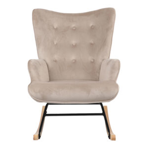 255 000028 2 Rocking armchair Georgia Argos The Classic velvet fabric beige-natural 75x71x95cm