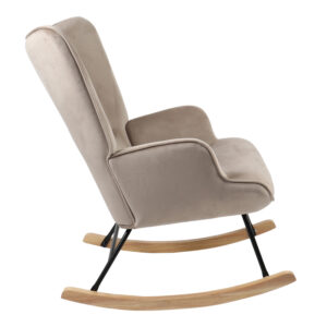 255 000028 3 Rocking armchair Georgia Argos The Classic velvet fabric beige-natural 75x71x95cm
