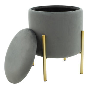 257 000009 1 Stool Creativity Argos The Classic velvet grey-golden D35x42cm