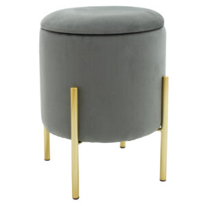 257 000009 Stool Creativity Argos The Classic velvet grey-golden D35x42cm