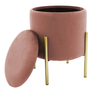 257 000010 1 Stool Creativity Argos The Classic velvet rotten apple-golden D35x42cm