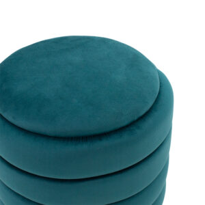 257 000015 2 Stool-trunk Dazzle Argos The Classic velvet light petrol-golden D36x44cm