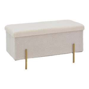 Stool-trunk Ziwel Argos The Classic teddy white-golden 80x40x40cm