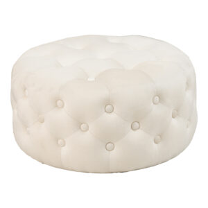 257 000022 Pouf stool Ferdia Argos The Classic velvet cream D59x28.5cm