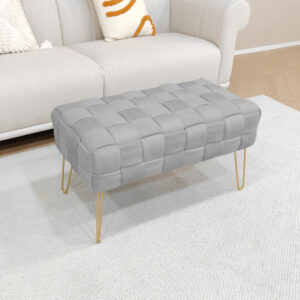 257 000031 1 Ottoman Wenzo Argos The Classic grey velvet 82x43x46cm