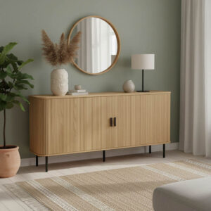 260 000005 Buffet Scandi Argos The Classic MDF natural color with black metal legs 170x45x80cm