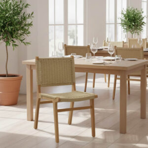 Chair Julien Argos The Classic natural rubberwood-natural rope 61x54x85cm