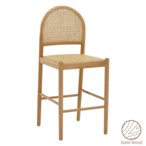 263 000011 Bar stool Alessia Argos The Classic natural rattan-beech wood-natural seat 42x41x100cm