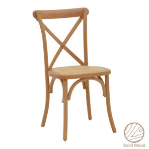 Chair Dylon Argos The Classic stackable walnut beech wood-natural rattan seat 48x52x89cm