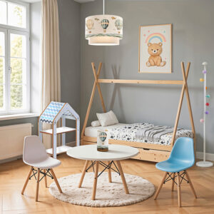 271 000020 1 Julita children's table Argos The Classic white mdf and natural beech wood Φ60x51cm