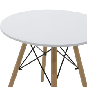 271 000022 2 Julita Argos The Classic table MDF white and natural beech wood Φ60x73cm