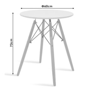 271 000022 3 Julita Argos The Classic table MDF white and natural beech wood Φ60x73cm