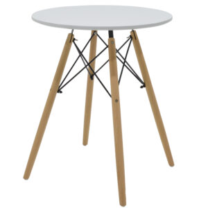 271 000022 Julita Argos The Classic table MDF white and natural beech wood Φ60x73cm
