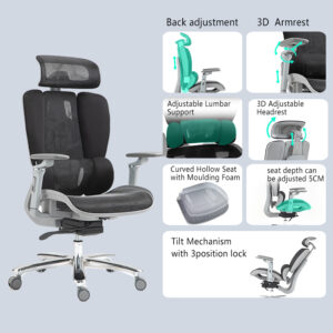 275 000020 1 Work chair manager Chocky Argos The Classic black mesh 68x69x120cm