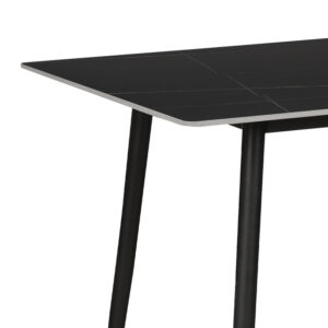 278 000007 1 Dining table Gustas Argos The Classic black marble sintered stone -black metal leg 120x60x75cm