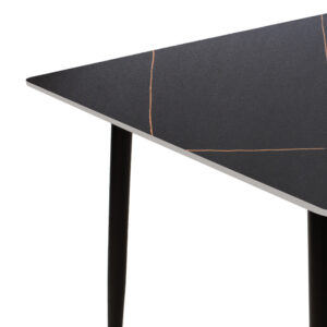 278 000007 3 Dining table Gustas Argos The Classic black marble sintered stone -black metal leg 120x60x75cm