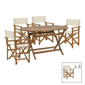 Dining room Bistrual-Falov Argos The Classic set of 5 folding natural solid acacia wood 130x80x72cm