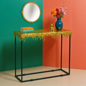 Console table Bulco Argos The Classic gold-black metal 80.5x28x72cm