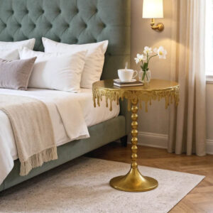 Side table Fropio Argos The Classic gold metal D40x44cm