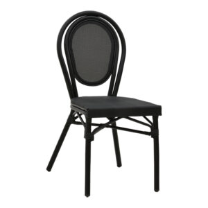 Stackable chair Nacia Argos The Classic black aluminum-black  textilene 45x59x85cm