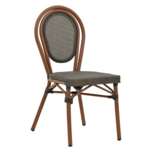 289 000007 Stackable chair Nacia Argos The Classic dark brown aluminum-grey textilene 45x59x85cm