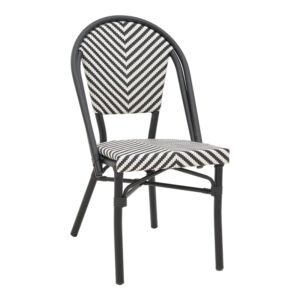 Chair Uarmin Argos The Classic stack black aluminum-black and white pe rattan 46x57x85cm