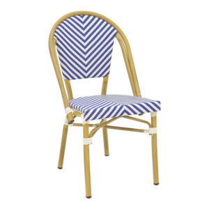 Chair Uarmin Argos The Classic stack natural aluminum-blue and white pe rattan 46x57x85cm