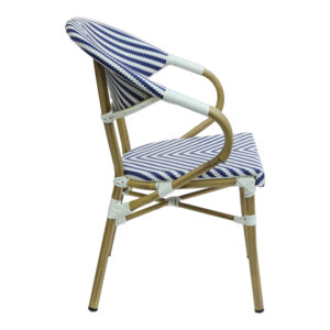 289 000015 1 Armchair Isaia Argos The Classic stack natural aluminum-blue and white pe rattan 57x57x83cm