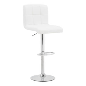Bar stool Remina Argos The Classic height adjustable white pu-chrome base 44x44x112cm