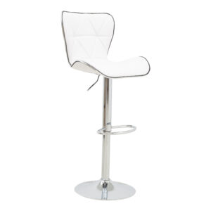 Bar stool Jorine Argos The Classic height adjustable white pu-chrome base 53x44x114cm