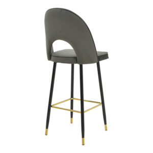 292 000039 1 Bar stool Casenio Argos The Classic velvet dark grey -black-gold metal base 48x50x117cm