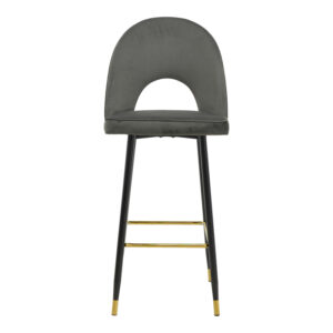 292 000039 3 Bar stool Casenio Argos The Classic velvet dark grey -black-gold metal base 48x50x117cm