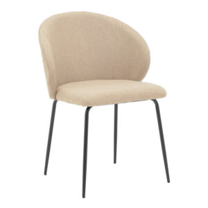 Chair Olympian Argos The Classic beige fabric-black metal leg 50x55x83cm