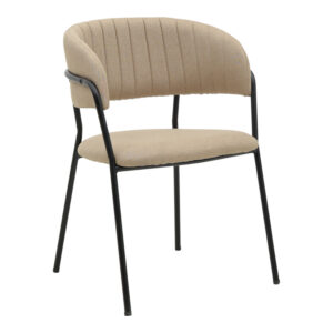 Chair Morel  Argos The Classic beige fabric- black metal leg 55x55x76cm