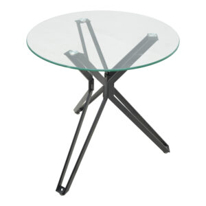 292 000066 1 Table Dezous Argos The Classic glass-black metal legs D70x75cm