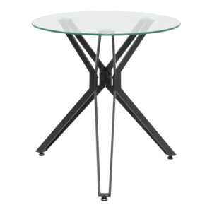 292 000066 Table Dezous Argos The Classic glass-black metal legs D70x75cm
